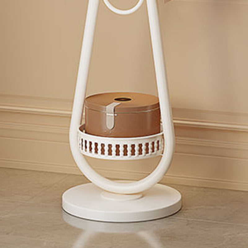 Modern Minimalist Iron Round Hall Tree Freestanding Rack With Tray Base For Bedroom & Living Room