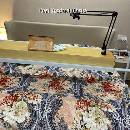 Modern Minimalist MDF Carbon Steel Rectangular Extendable Height-Adjustable Movable Lazy Desk For Bedroom