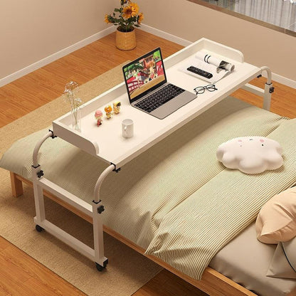 Modern Minimalist MDF Carbon Steel Rectangular Extendable Height-Adjustable Movable Lazy Desk For Bedroom