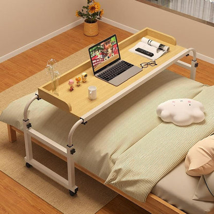 Modern Minimalist MDF Carbon Steel Rectangular Extendable Height-Adjustable Movable Lazy Desk For Bedroom