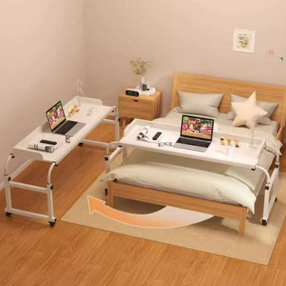 Modern Minimalist MDF Carbon Steel Rectangular Extendable Height-Adjustable Movable Lazy Desk For Bedroom