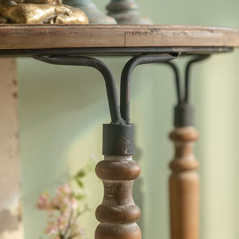 Traditional French Cedar Iron Half-Round Console Table For Entryway