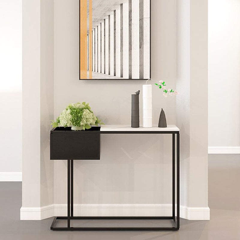 Modern Luxury Marble Steel Rectangular Console Table For Entryway