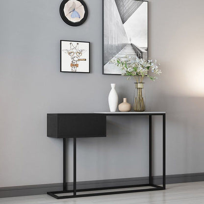 Modern Luxury Marble Steel Rectangular Console Table For Entryway