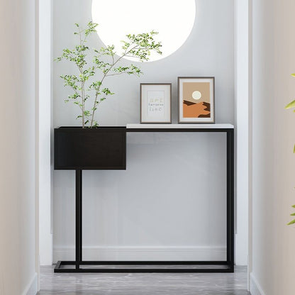 Modern Luxury Marble Steel Rectangular Console Table For Entryway