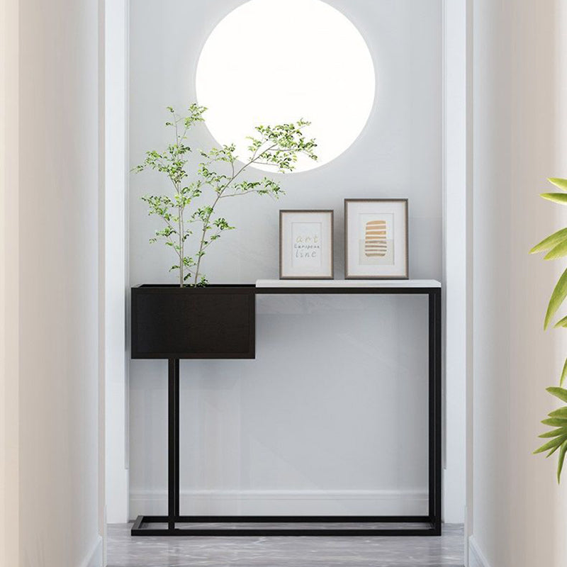 Modern Luxury Marble Steel Rectangular Console Table For Entryway