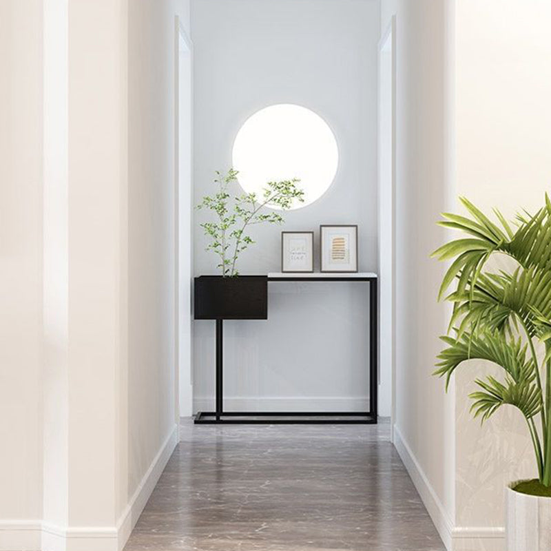 Modern Luxury Marble Steel Rectangular Console Table For Entryway