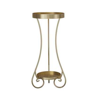 Modern Minimalist Iron Round End Table 2-Tier For Living Room