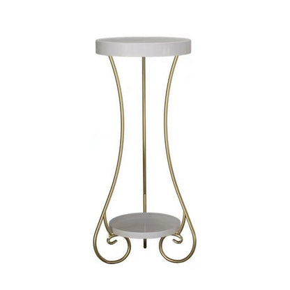 Modern Minimalist Iron Round End Table 2-Tier For Living Room