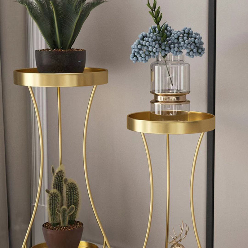 Modern Minimalist Iron Round End Table 2-Tier For Living Room