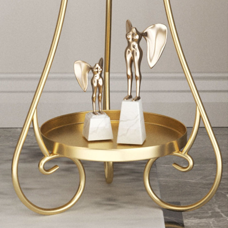 Modern Minimalist Iron Round End Table 2-Tier For Living Room