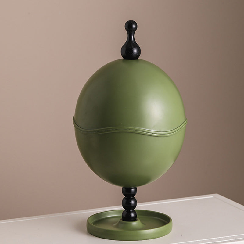 Contemporary Creative High-Density Resin Oak Wood Egg-Shaped Desktop Storage Shelf 2-Tier For Living Room & Bedroom