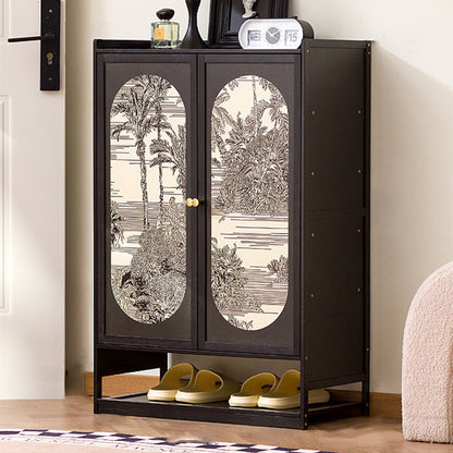 Traditional Chinese Nan Bamboo MDF Rectangular Shoe Storage 7/8-Tier Large Capacity & Dustproof Storage For Entryway