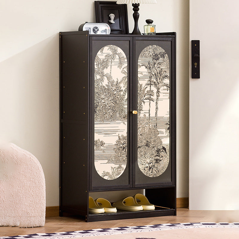 Traditional Chinese Nan Bamboo MDF Rectangular Shoe Storage 7/8-Tier Large Capacity & Dustproof Storage For Entryway
