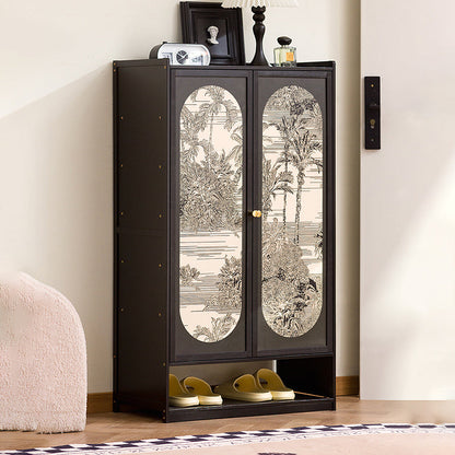 Traditional Chinese Nan Bamboo MDF Rectangular Shoe Storage 7/8-Tier Large Capacity & Dustproof Storage For Entryway