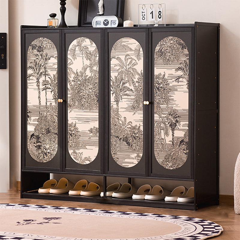 Traditional Chinese Nan Bamboo MDF Rectangular Shoe Storage 7/8-Tier Large Capacity & Dustproof Storage For Entryway