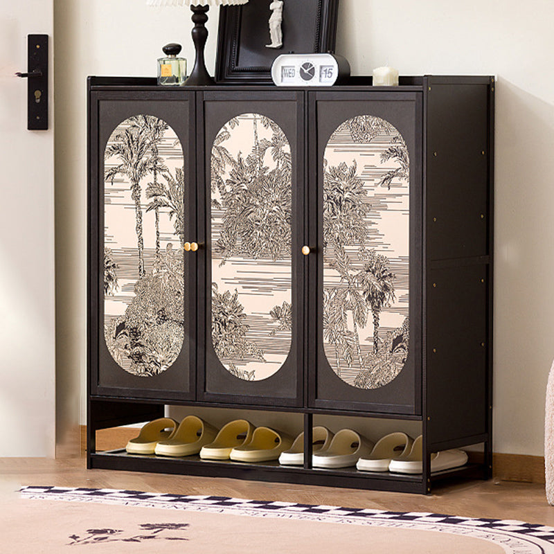 Traditional Chinese Nan Bamboo MDF Rectangular Shoe Storage 7/8-Tier Large Capacity & Dustproof Storage For Entryway