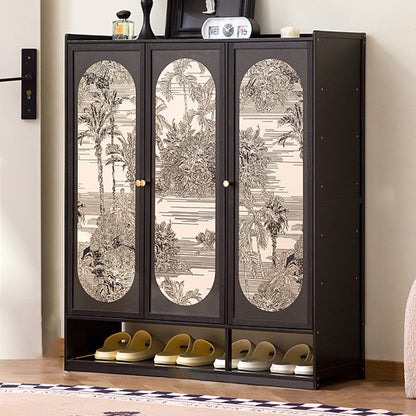 Traditional Chinese Nan Bamboo MDF Rectangular Shoe Storage 7/8-Tier Large Capacity & Dustproof Storage For Entryway