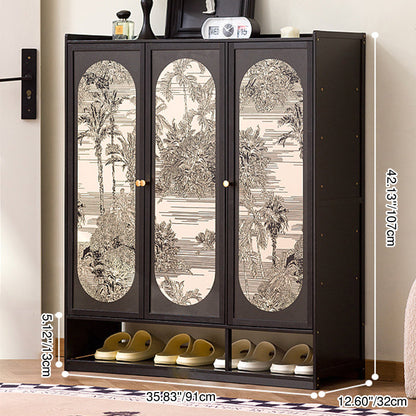 Traditional Chinese Nan Bamboo MDF Rectangular Shoe Storage 7/8-Tier Large Capacity & Dustproof Storage For Entryway