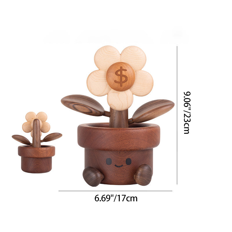 Contemporary Creative Cherry Wood Black Walnut Wood Maple Wood Palisander Sunflower-shaped Table Decor For Living Room & Bedroom