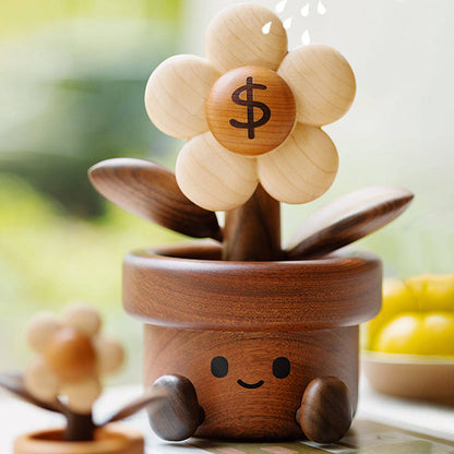 Contemporary Creative Cherry Wood Black Walnut Wood Maple Wood Palisander Sunflower-shaped Table Decor For Living Room & Bedroom