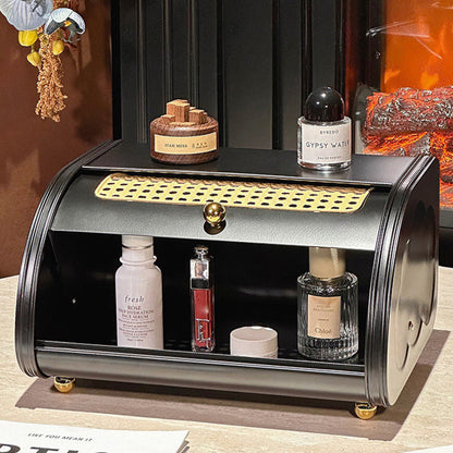Contemporary Retro Plastic Iron Rectangular Curved Desktop Storage Shelf 1/2-Tier For Living Room & Entryway