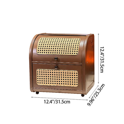 Contemporary Retro Plastic Iron Rectangular Curved Desktop Storage Shelf 1/2-Tier For Living Room & Entryway