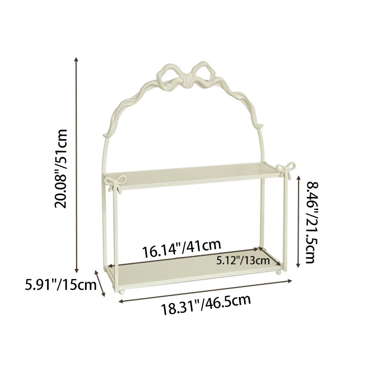 Contemporary Creative Iron Bow-Shaped Desktop Storage Shelf 2-Tier Wall-Mounted Storage For Living Room