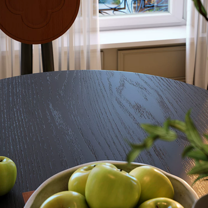 Premium Small Space Friendly Ash Wood Dining Table - French Oval Table With Thick Solid Top, Anti-Collision Rounded Corners, Durable For 6 Seats