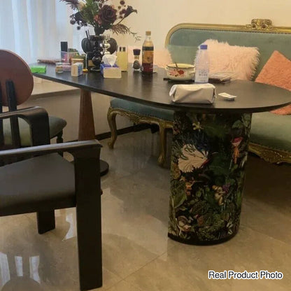 Premium Small Space Friendly Ash Wood Dining Table - French Oval Table With Thick Solid Top, Anti-Collision Rounded Corners, Durable For 6 Seats
