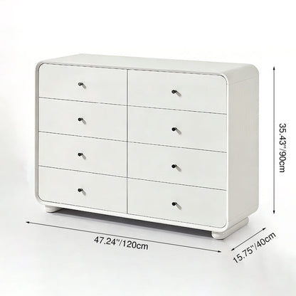 Rounded Edge Design, White Or Peacock Blue Finish Storage Cabinet - Nordic Cabinet With 5/8 Drawers, Durable MDF, Chest Of Drawers For Home Organization For Living Room