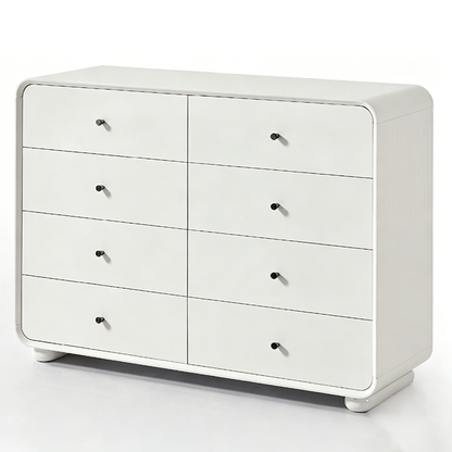 Rounded Edge Design, White Or Peacock Blue Finish Storage Cabinet - Nordic Cabinet With 5/8 Drawers, Durable MDF, Chest Of Drawers For Home Organization For Living Room