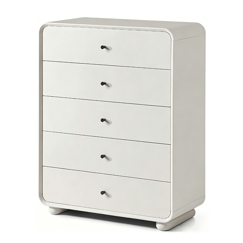 Rounded Edge Design, White Or Peacock Blue Finish Storage Cabinet - Nordic Cabinet With 5/8 Drawers, Durable MDF, Chest Of Drawers For Home Organization For Living Room