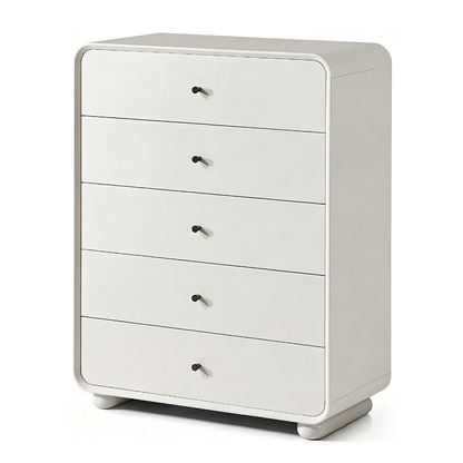 Rounded Edge Design, White Or Peacock Blue Finish Storage Cabinet - Nordic Cabinet With 5/8 Drawers, Durable MDF, Chest Of Drawers For Home Organization For Living Room