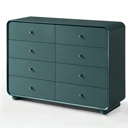 Rounded Edge Design, White Or Peacock Blue Finish Storage Cabinet - Nordic Cabinet With 5/8 Drawers, Durable MDF, Chest Of Drawers For Home Organization For Living Room