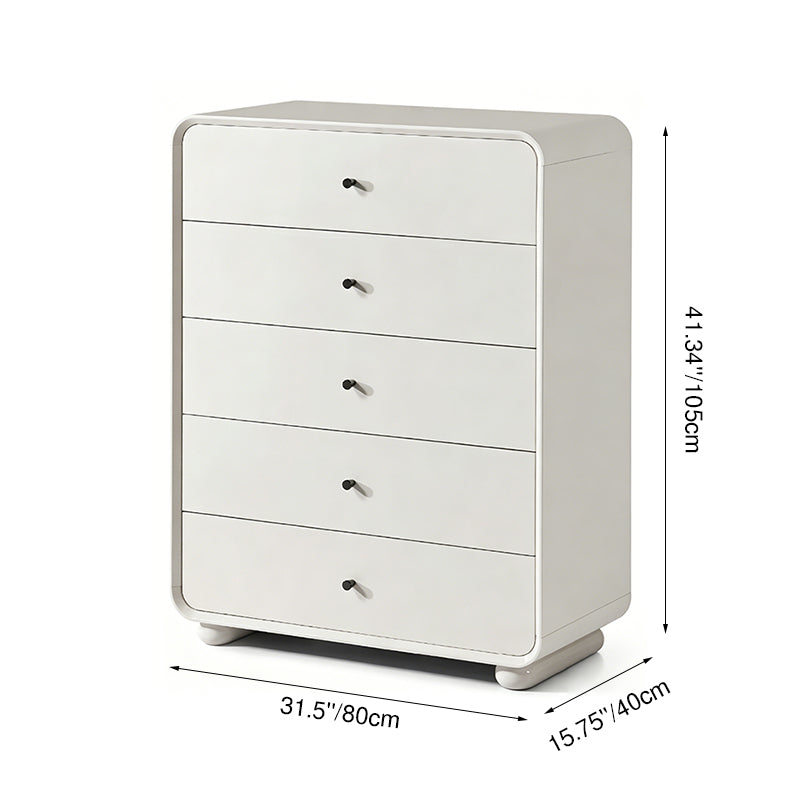 Rounded Edge Design, White Or Peacock Blue Finish Storage Cabinet - Nordic Cabinet With 5/8 Drawers, Durable MDF, Chest Of Drawers For Home Organization For Living Room