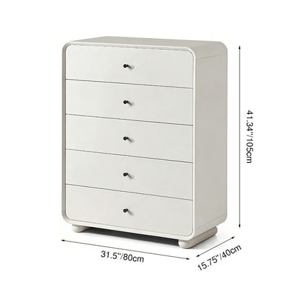 Rounded Edge Design, White Or Peacock Blue Finish Storage Cabinet - Nordic Cabinet With 5/8 Drawers, Durable MDF, Chest Of Drawers For Home Organization For Living Room