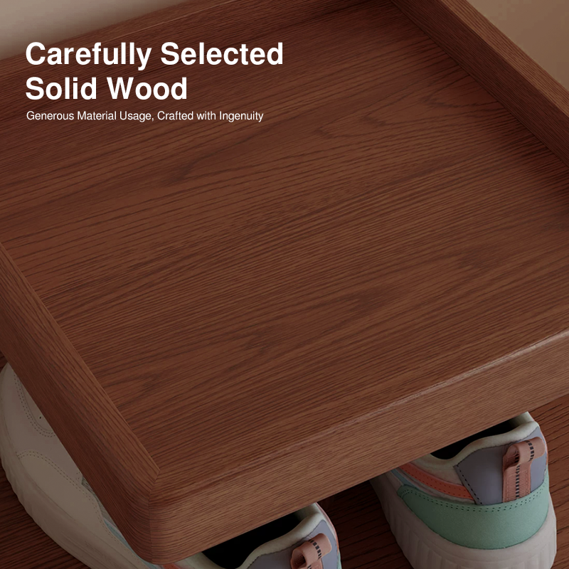 Modern Minimalist Rubberwood Square Shoe Storage 4/6-Tier Narrow & Space-Saving Shoe Rack For Entryway