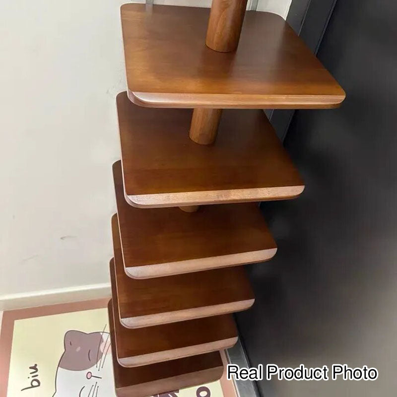 Modern Minimalist Rubberwood Square Shoe Storage 4/6-Tier Narrow & Space-Saving Shoe Rack For Entryway