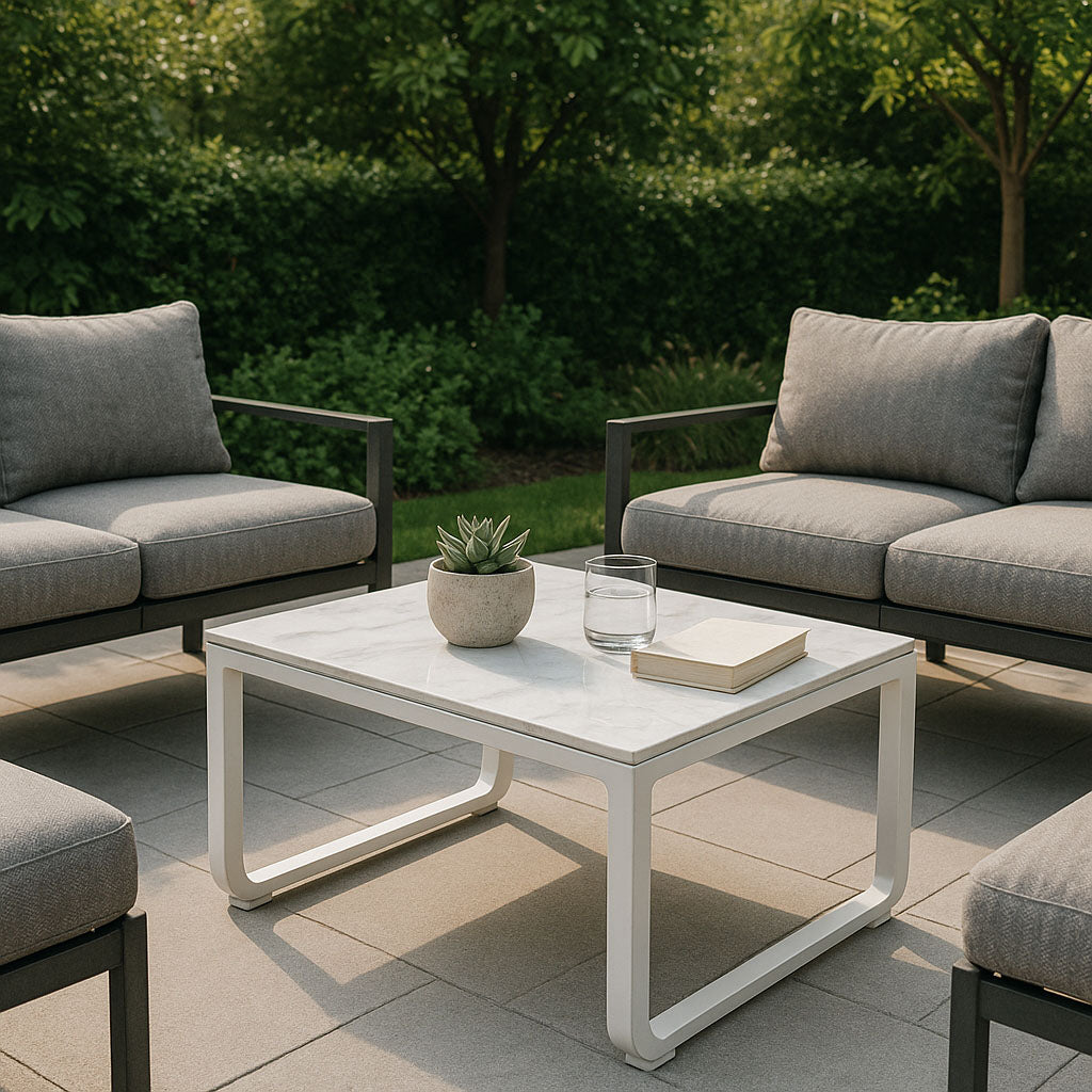 Rust-Resistant Rectangular Outdoor Coffee Table - 1-Tier Spacious Design For Balcony & Garden