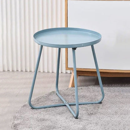 Simplicity Carbon Steel Outdoor End Table - Stable 2-Leg Design & Strong Weather Resistance For Garden