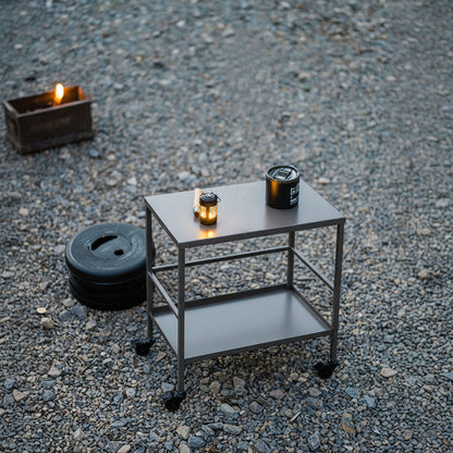 Versatile Outdoor Cart End Table - 2-Tier Movable Storage For Gardens & Outdoor Patios