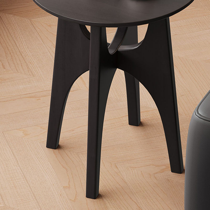 Contemporary Nordic Cylindrical Solid Wood Plywood Side Table 1-Tier For Living Room