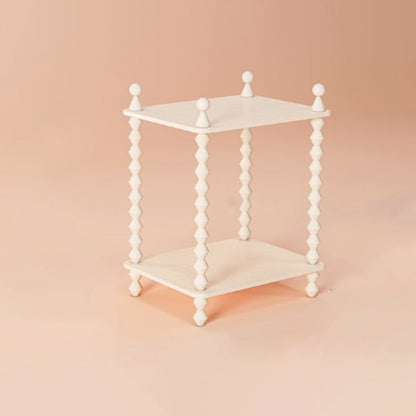 Traditional French Solid Rubberwood Acrylic Rectangular Spiral Column Display Rack 2/3/4/5 Tiers For Living Room Or Bedroom