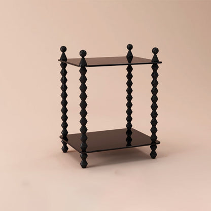 Traditional French Solid Rubberwood Acrylic Rectangular Spiral Column Display Rack 2/3/4/5 Tiers For Living Room Or Bedroom