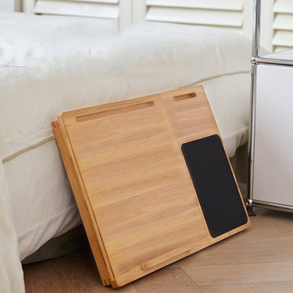 Adjustable Foldable Bamboo Bed Desks - Simplicity Ergonomic Laptop Table For Bedroom & Study