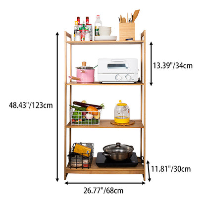 Premium Bamboo 3/4/5-Tier Storage Shelf - Extra Wide & Tall Design For Living Room&Kitchen