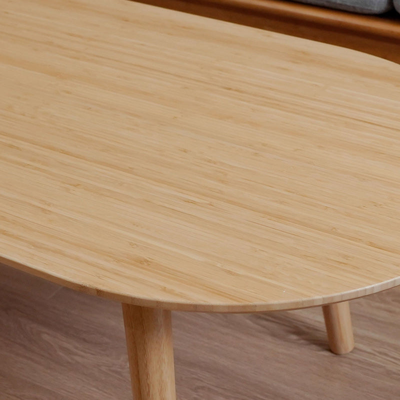Natural Bamboo Oval Coffee Table - Contemporary Nordic Durable Living Room Table