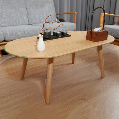 Natural Bamboo Oval Coffee Table - Contemporary Nordic Durable Living Room Table