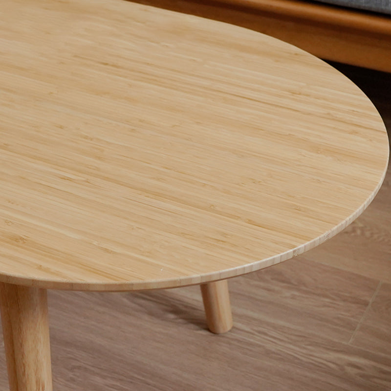 Natural Bamboo Oval Coffee Table - Contemporary Nordic Durable Living Room Table